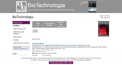 Desktop Screenshot of biotechnologia-journal.org
